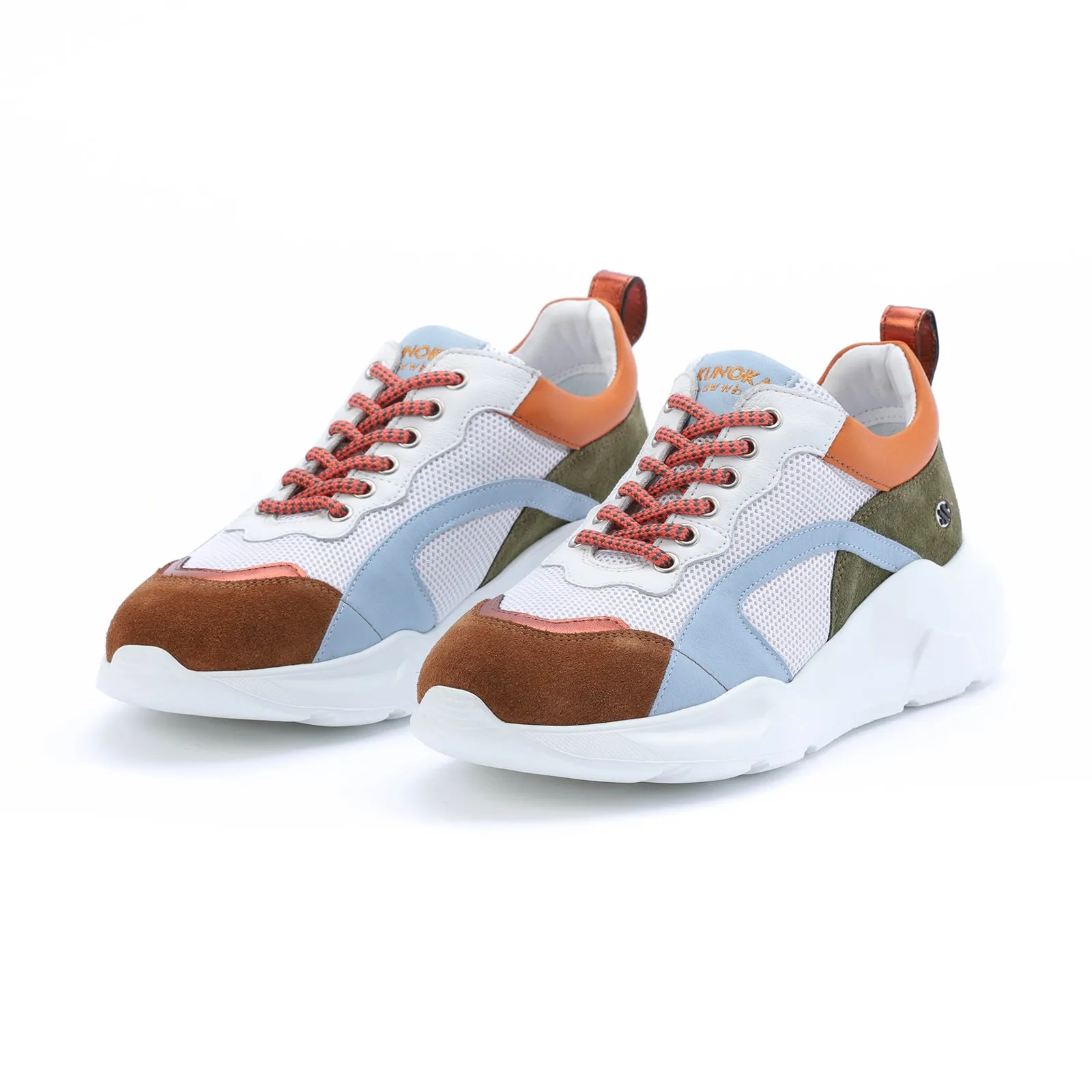 IZZI platform sneaker - brown and kaki