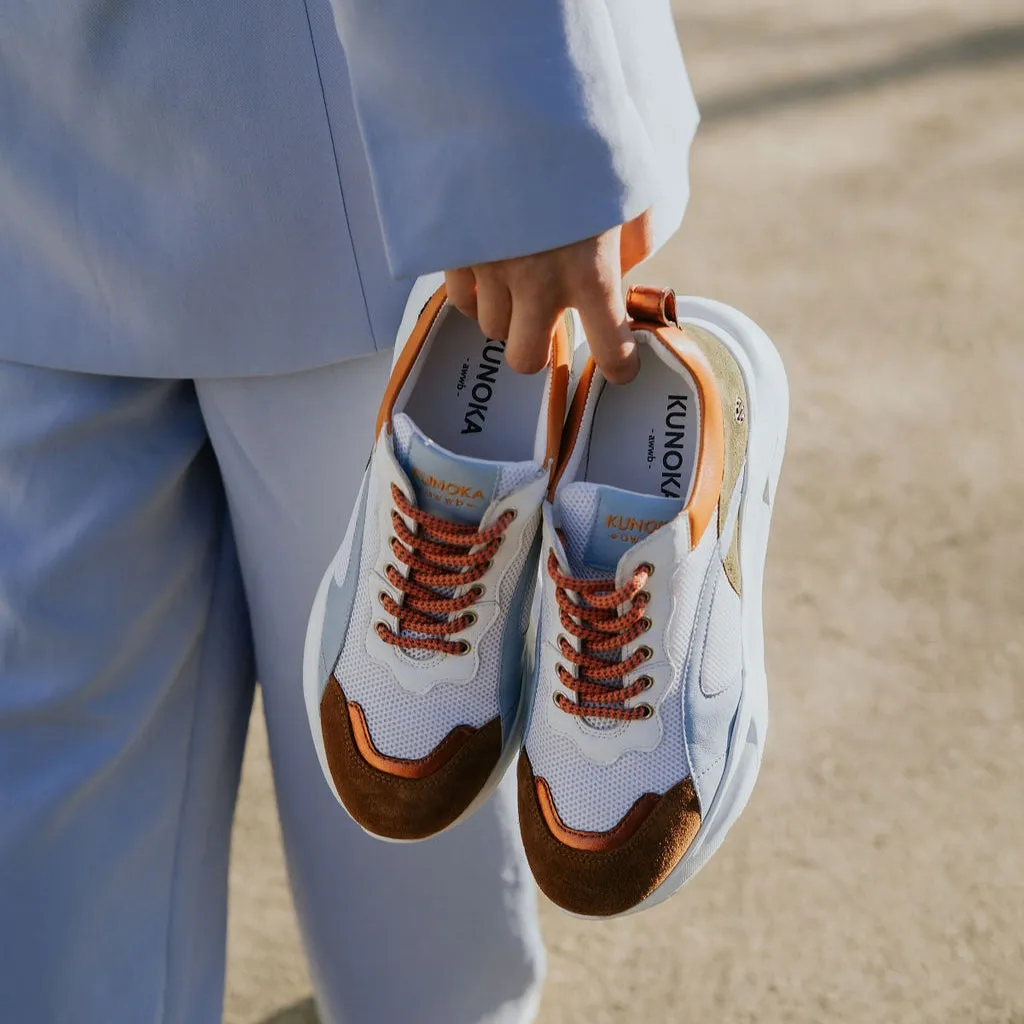 IZZI platform sneaker - brown and kaki