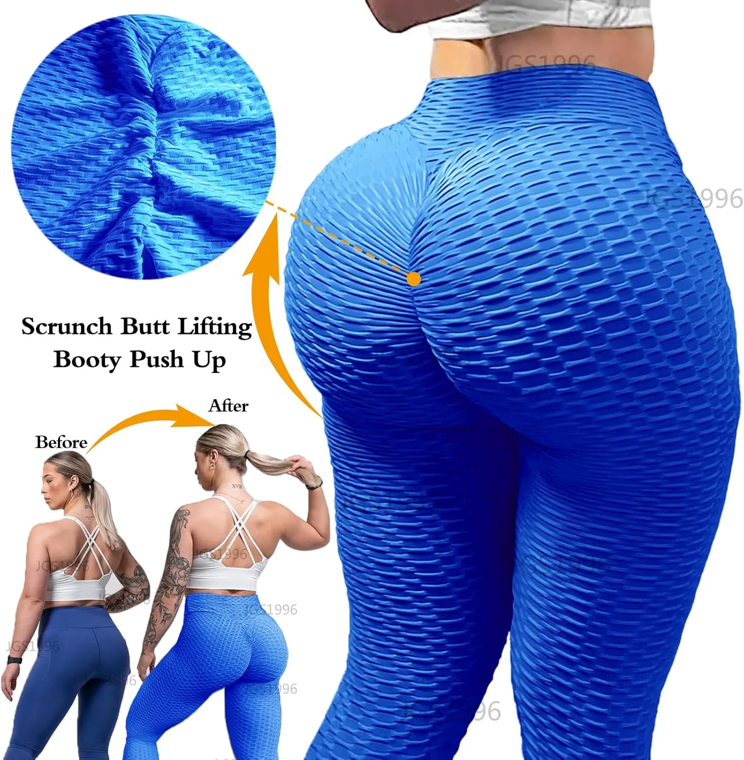 JGS1996 Butt Lifting Leggings for Women Tummy Control Workout Yoga Pants High Waisted Scrunch Booty Gym Tights