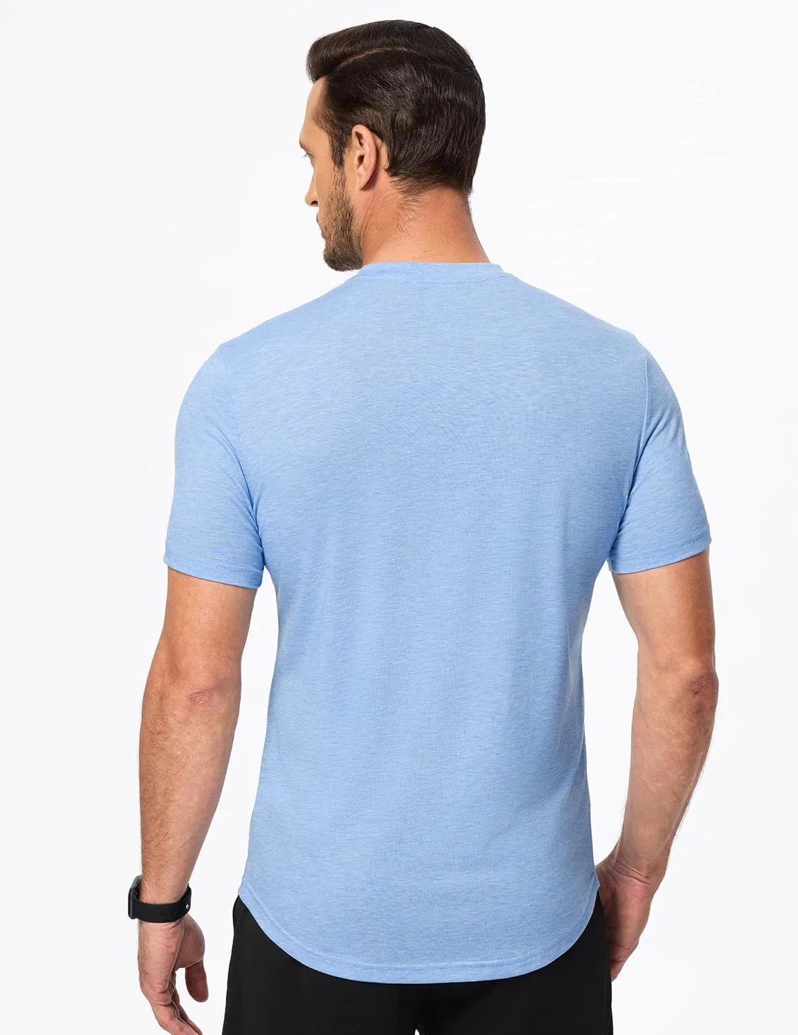 JMIERR Men's Casual Henley Shirts Short Sleeve Basic Button Muscle Longline T-Shirt Gym Workout Athletic Tee