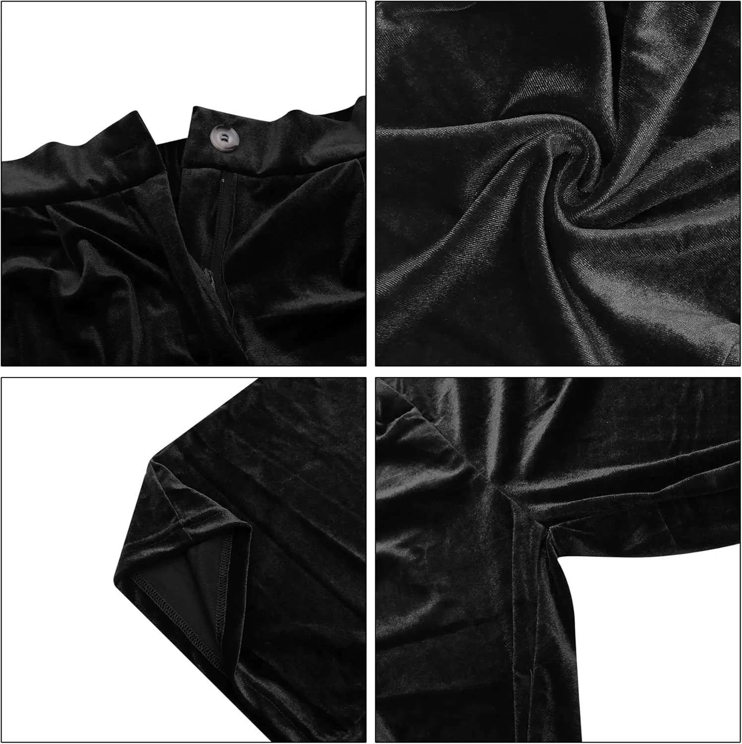 JUMISEE Womens Velvet Wide Leg Pants Elastic High Waisted Palazzo Pants Business Work Casual Trousers with Pockets