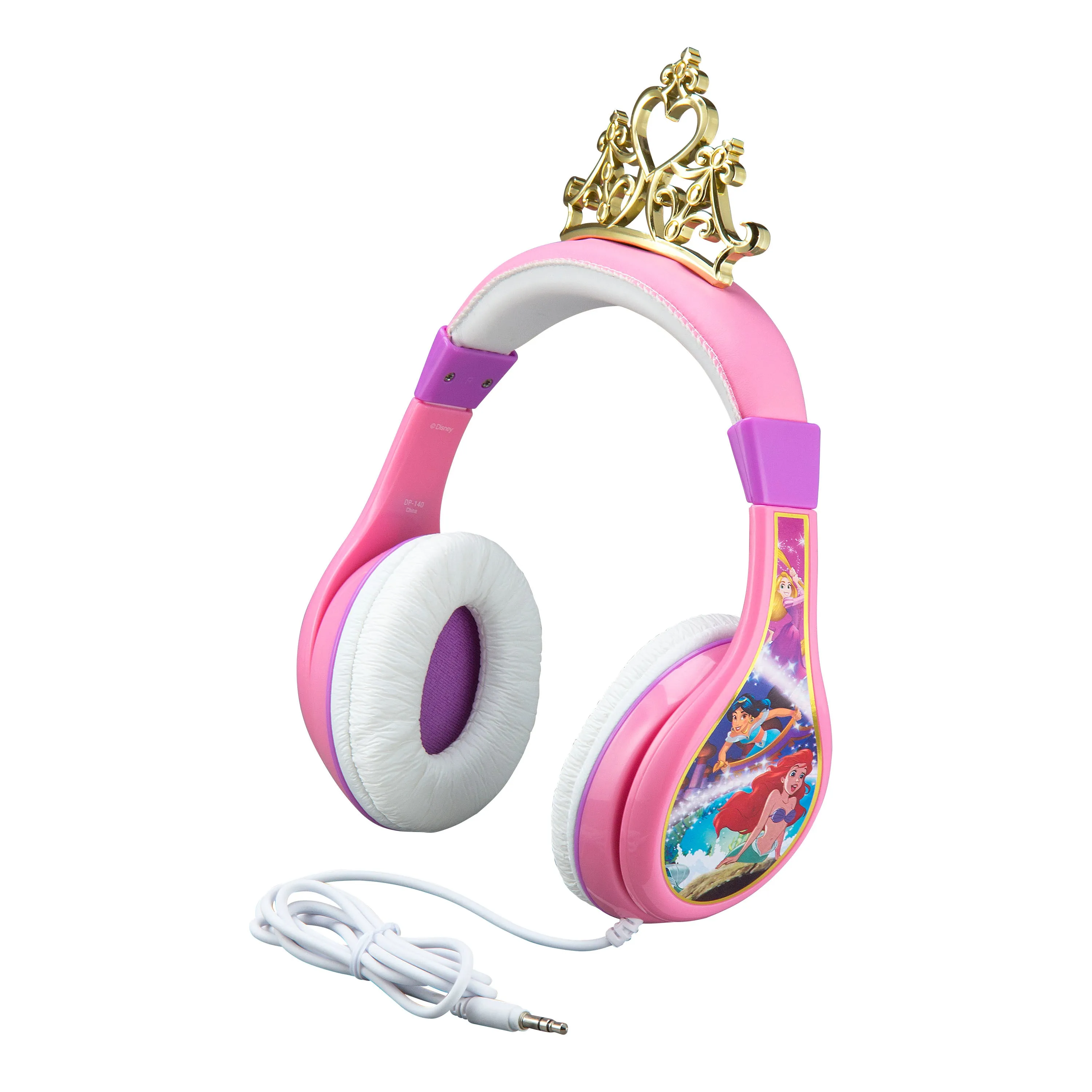 KIDdesigns Disney Princess Kid Safe Wired Headphones - Pink