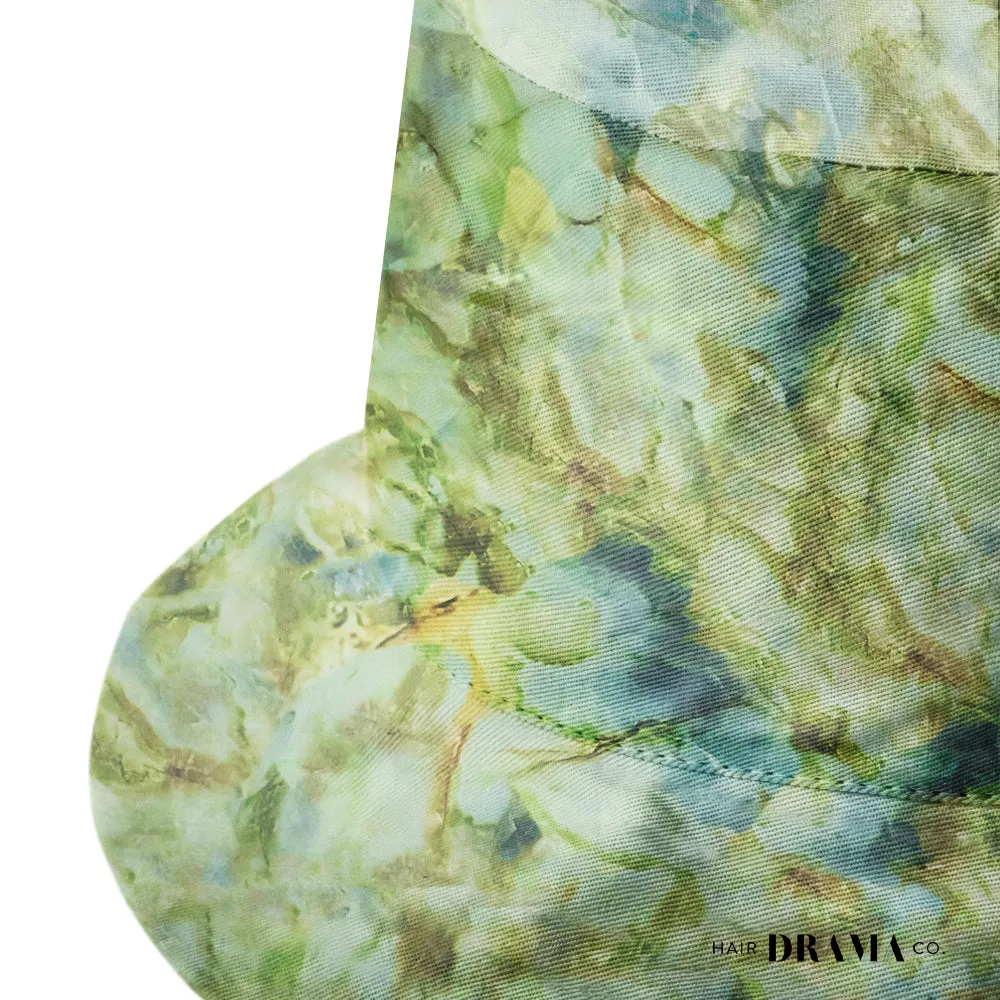 Kids Marbled Satin Bucket Hat - Sage Green
