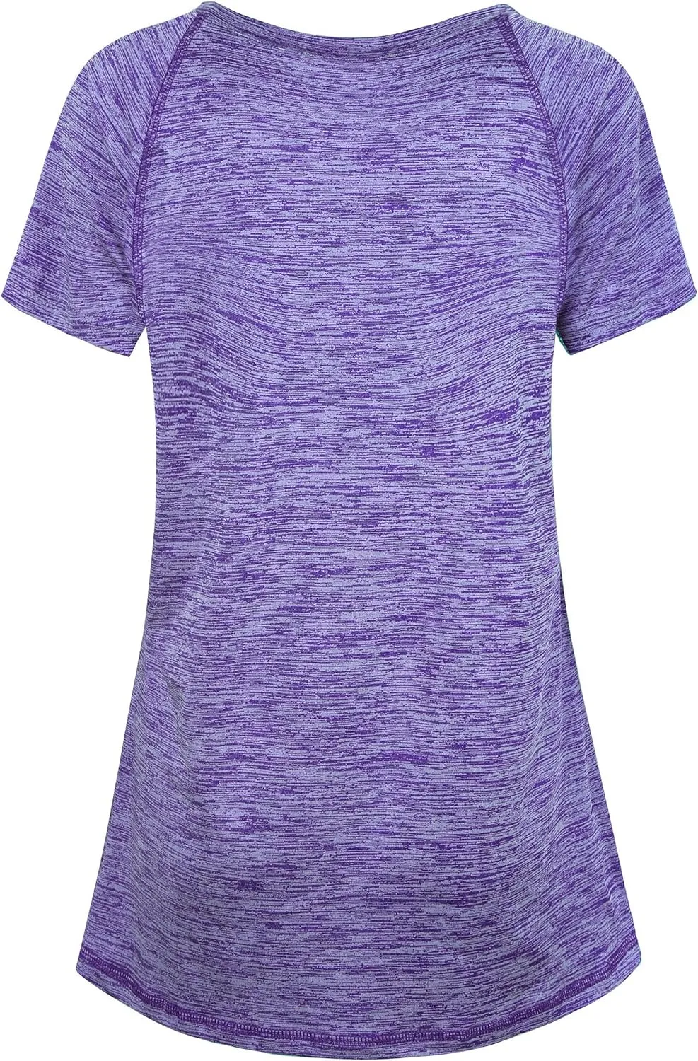 Kimmery Woman Raglan Sleeve Round Neck Irregular Hem Yoga Workout Shirt Sizes M-3XL