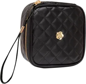 KOTORA Mini Makeup Bag for Purse,Sanitary Napkin Storage Bags,Small Cosmetic Travel Bag Pouch, Coin Purse, Girls Period Bag Feminine Period Pouch for Women (Black)