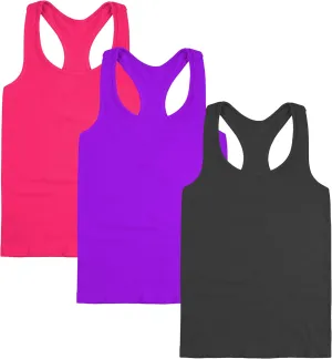 Kurve Premium Girls Seamless Supersoft Wide Strap Comfortable Racerback Tank (Made with Love in The USA)