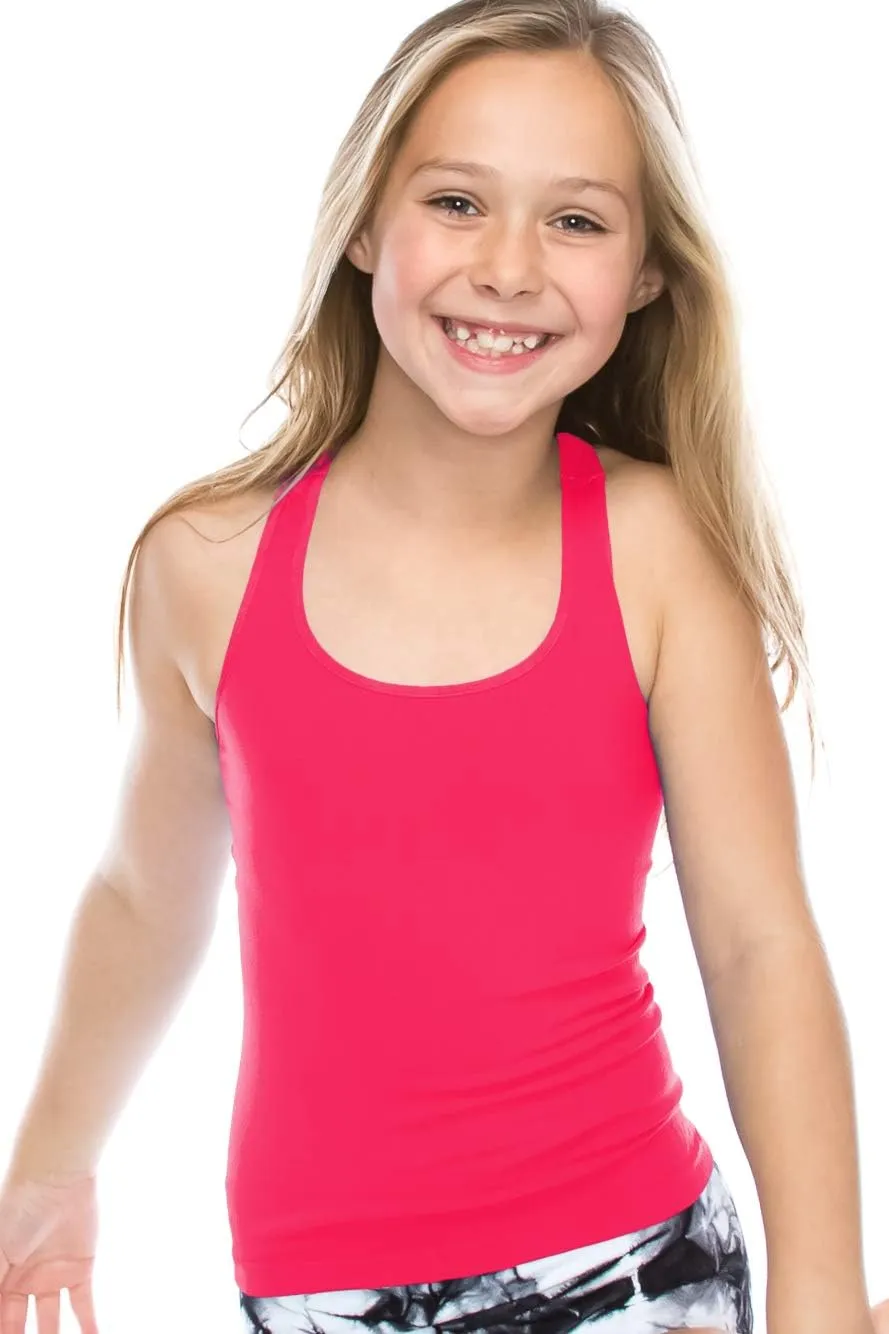 Kurve Premium Girls Seamless Supersoft Wide Strap Comfortable Racerback Tank (Made with Love in The USA)