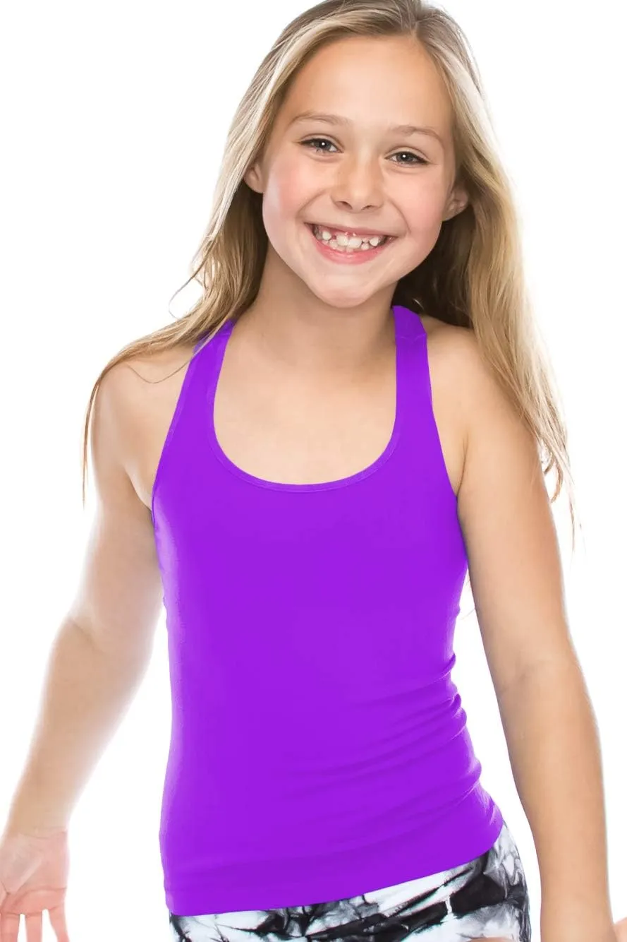 Kurve Premium Girls Seamless Supersoft Wide Strap Comfortable Racerback Tank (Made with Love in The USA)