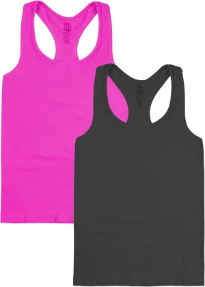 Kurve Premium Girls Seamless Supersoft Wide Strap Comfortable Racerback Tank (Made with Love in The USA)