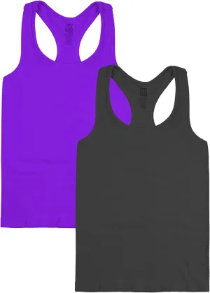 Kurve Premium Girls Seamless Supersoft Wide Strap Comfortable Racerback Tank (Made with Love in The USA)