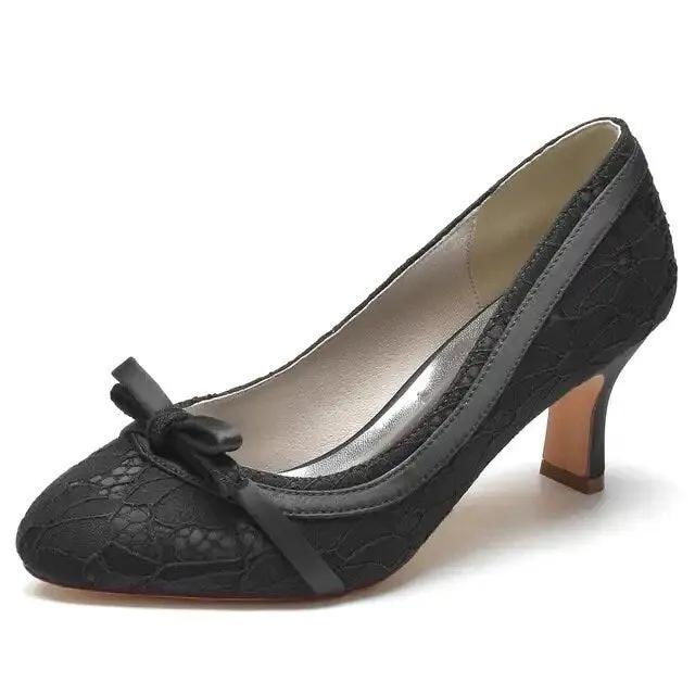 Lace Shoes with Chunky Low Heels | Other Colours
