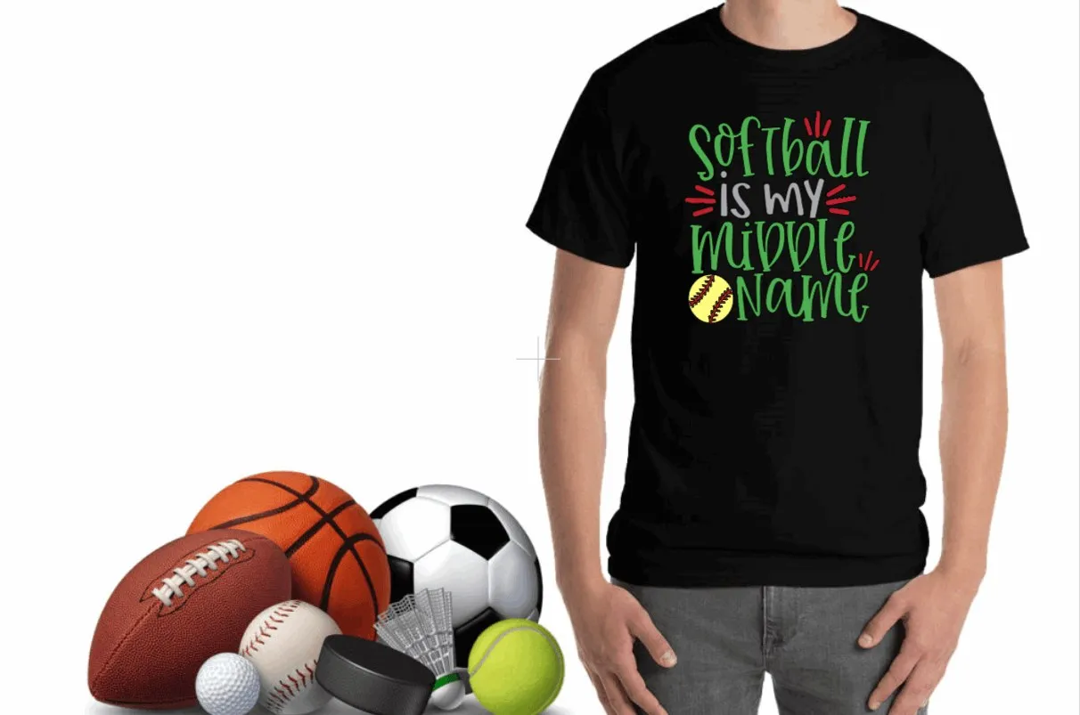 Ladies Baseball is My Middle Name - T- Shirt