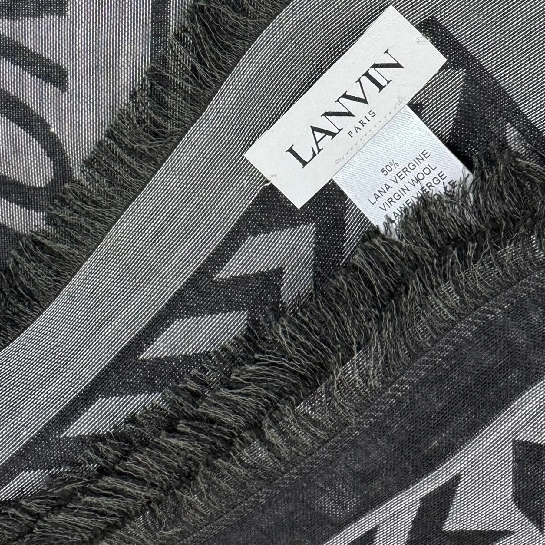 Lanvin Scarf Dark Gray 22 Rue du Faubourg Saint-Honoré - Extra Large Square Wrap