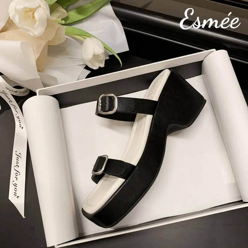 Leather Platform Sandals