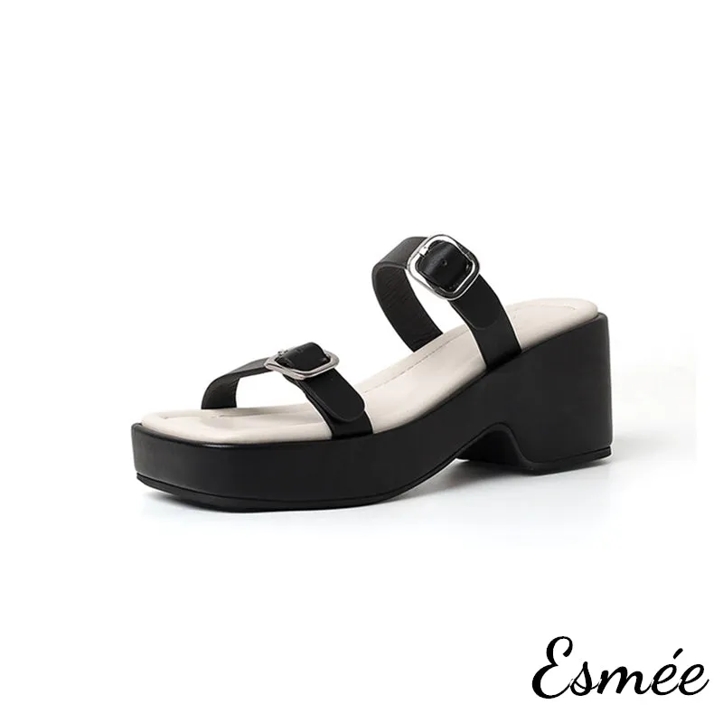 Leather Platform Sandals