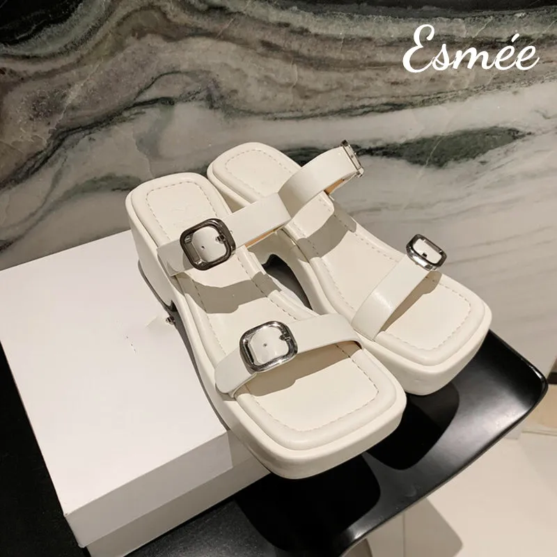 Leather Platform Sandals