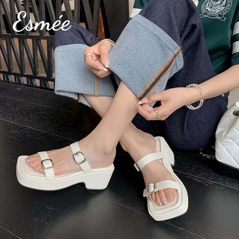 Leather Platform Sandals
