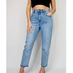 Light Denim Wash Mom Jeans