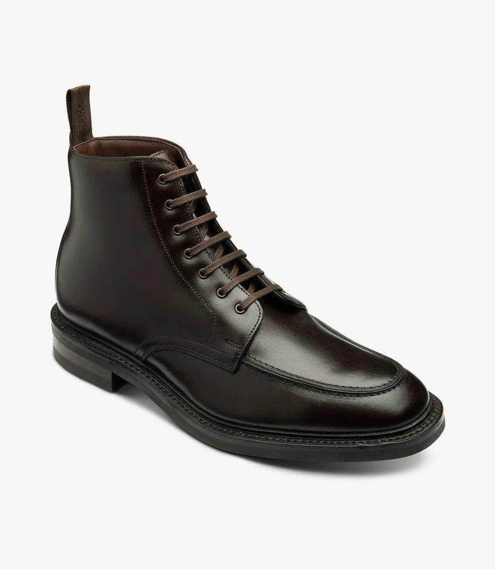 LOAKE GISBOURNE DARK BROWN DERBY BOOT RUBBER SOLE F-MEDIUM