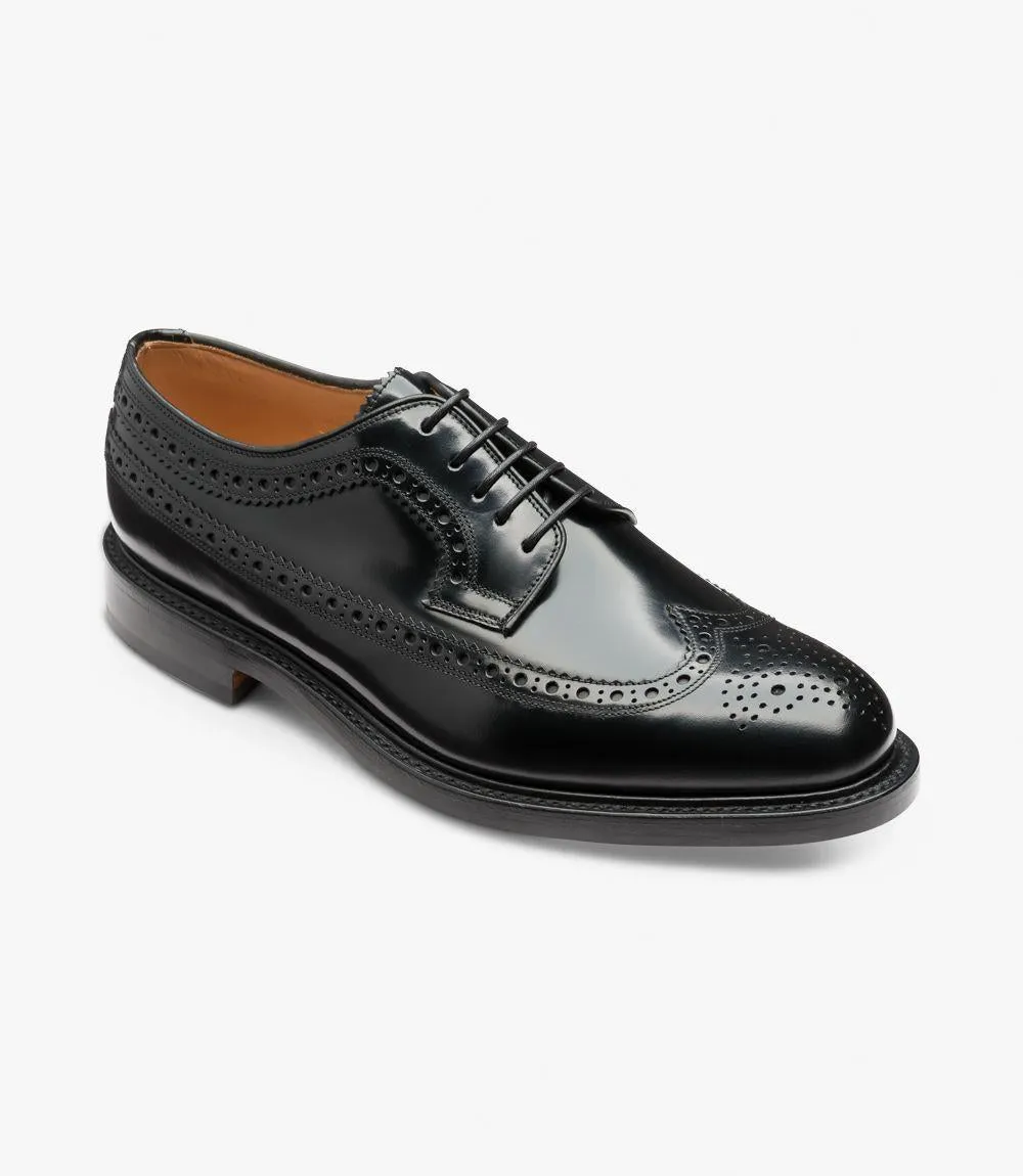 LOAKE ROYAL BLACK DERBY BROGUE DOUBLE LEATHER SOLE F-MEDIUM