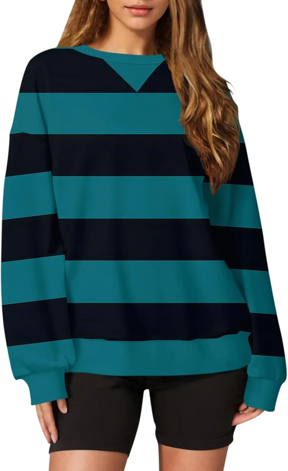 Long Sleeve Shirts For Women Trendy Fall Fashion Tops Round Neck Drop Shoulder Womens Casual Sweatshirt Pullover Tops