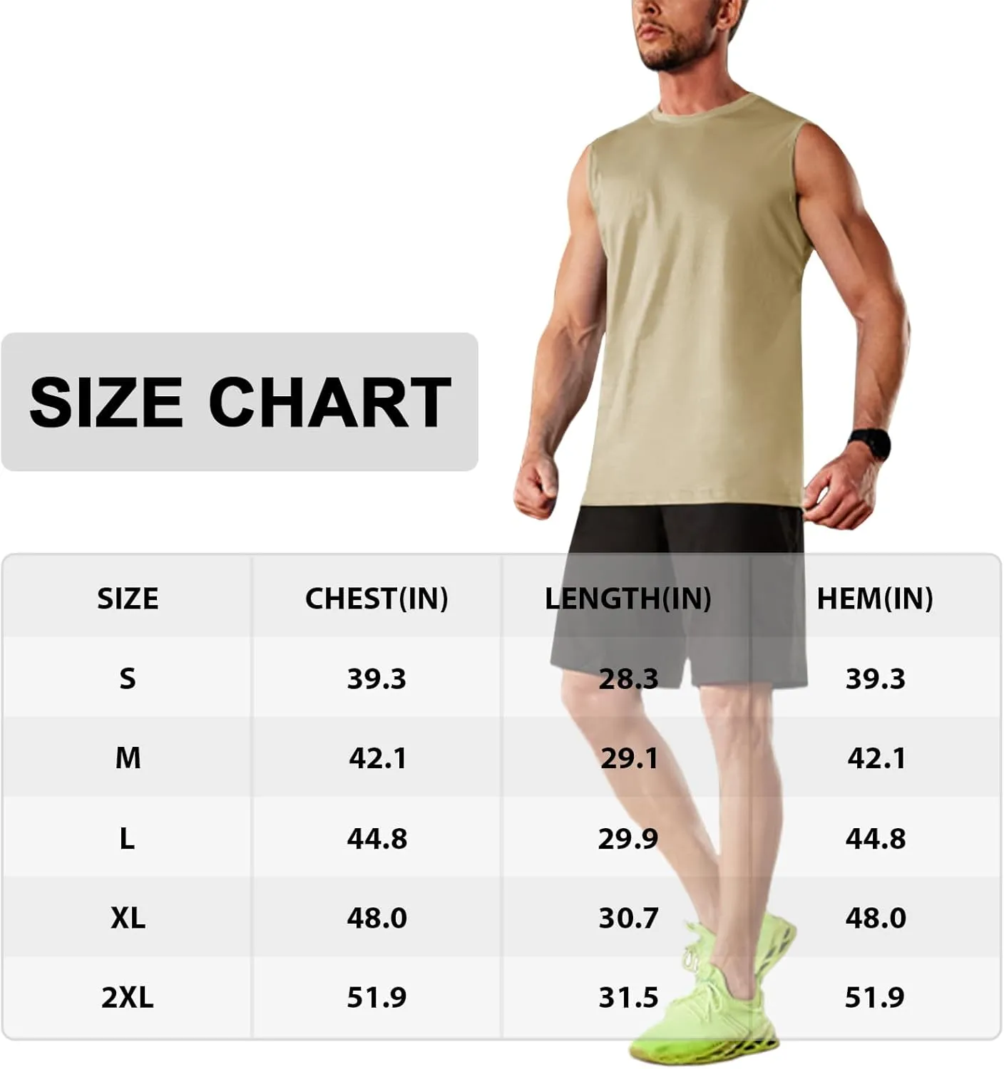 MAGNIVIT Men's Cotton Tank Top Workout Gym Moisture Wicking T Shirts Muscle Athletic Sleeveless Summer Tops