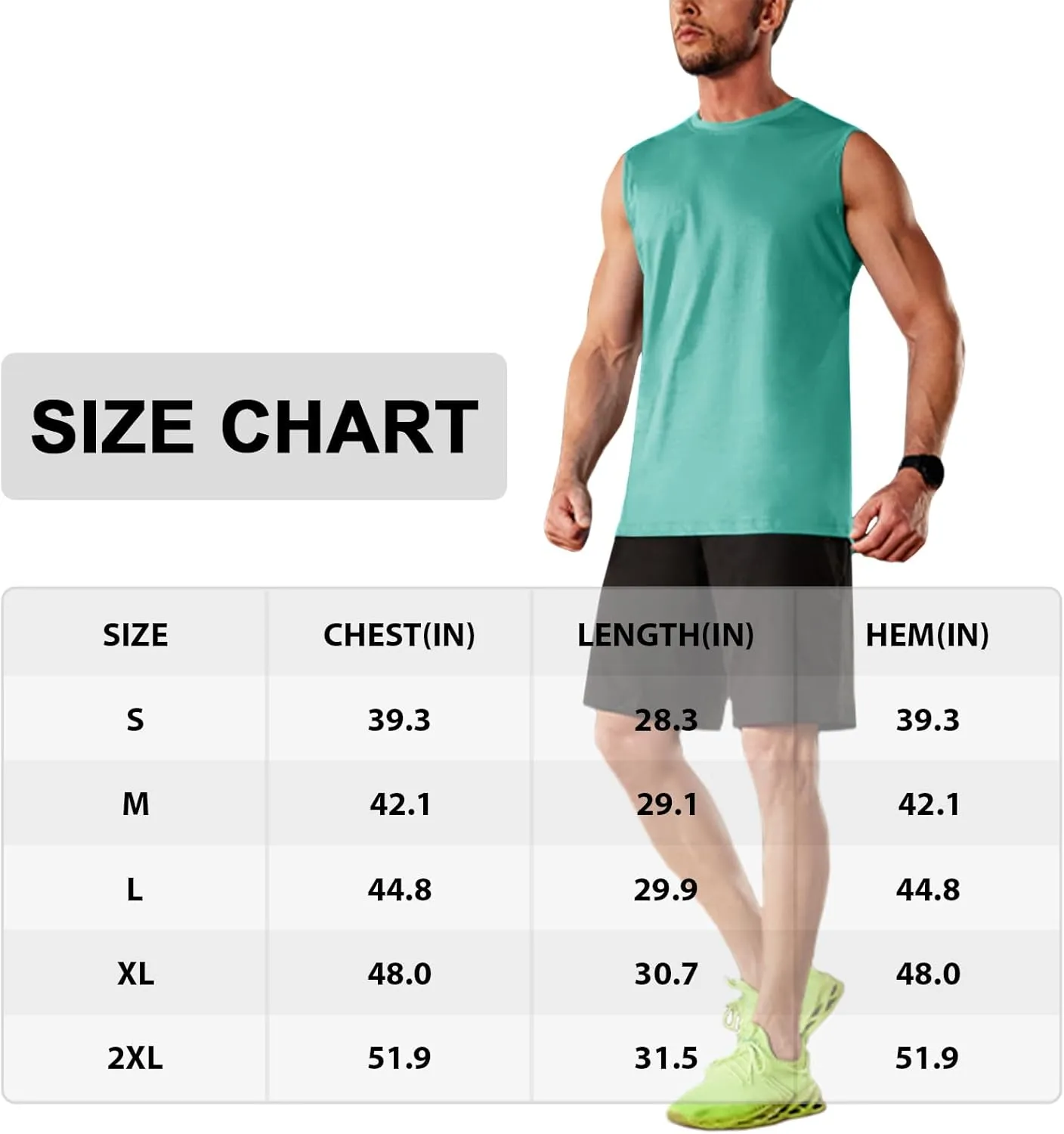 MAGNIVIT Men's Cotton Tank Top Workout Gym Moisture Wicking T Shirts Muscle Athletic Sleeveless Summer Tops