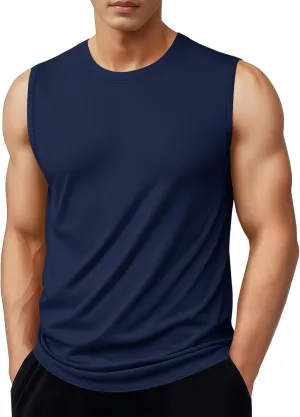 MAGNIVIT Men's Cotton Tank Top Workout Gym Moisture Wicking T Shirts Muscle Athletic Sleeveless Summer Tops