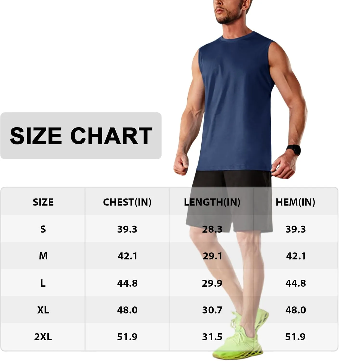 MAGNIVIT Men's Cotton Tank Top Workout Gym Moisture Wicking T Shirts Muscle Athletic Sleeveless Summer Tops