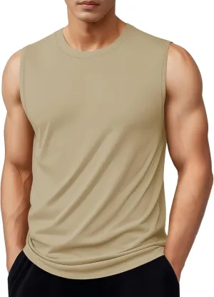 MAGNIVIT Men's Cotton Tank Top Workout Gym Moisture Wicking T Shirts Muscle Athletic Sleeveless Summer Tops