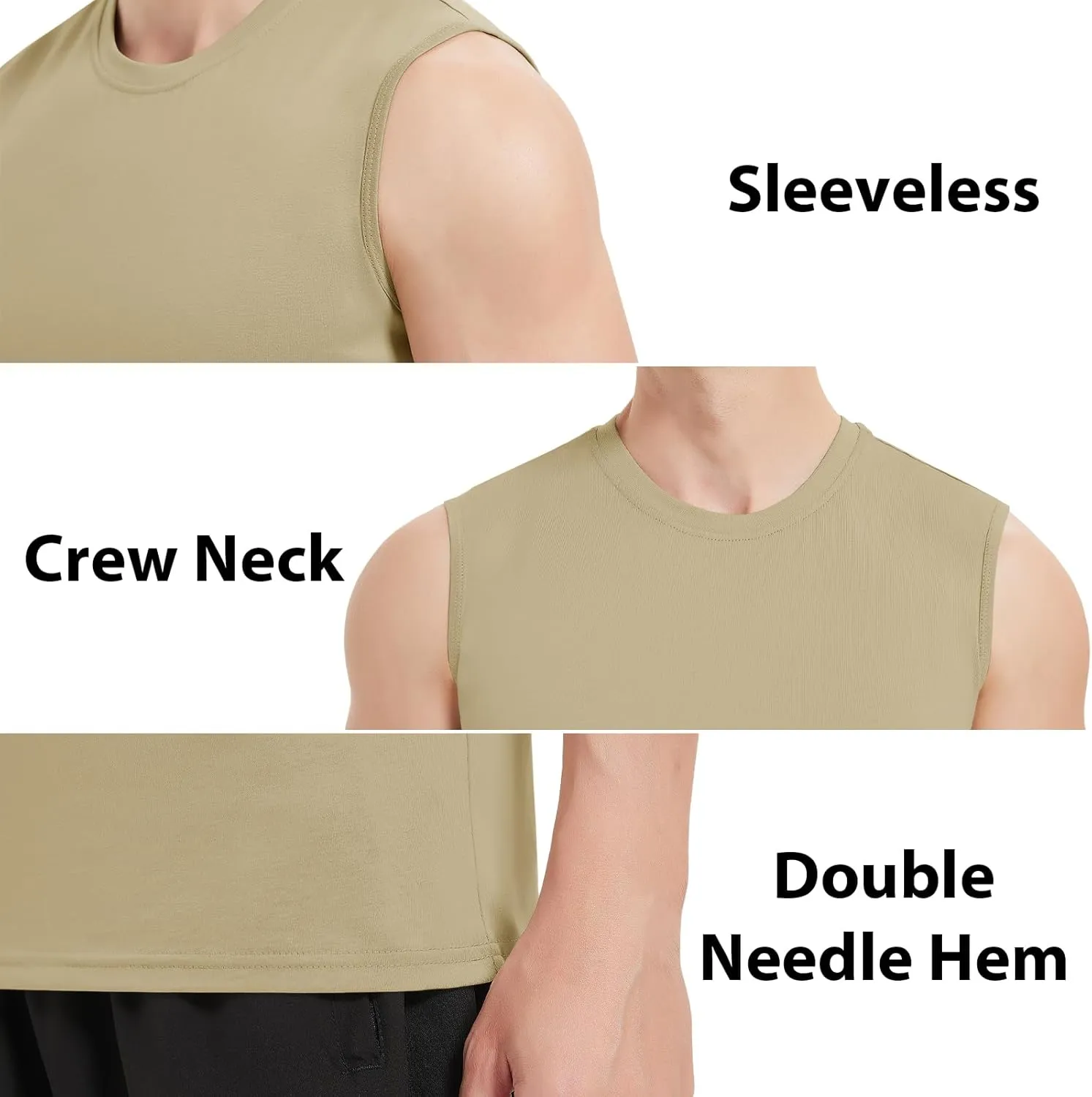 MAGNIVIT Men's Cotton Tank Top Workout Gym Moisture Wicking T Shirts Muscle Athletic Sleeveless Summer Tops