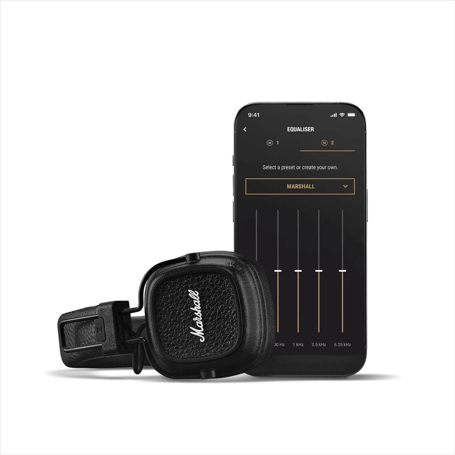 Marshall Major V Wireless On-Ear Headphones, Black.