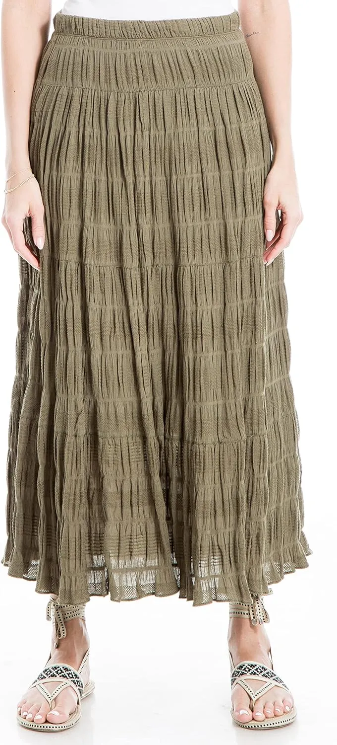 Max Studio Women's Textured Cotton Maxi Skirt