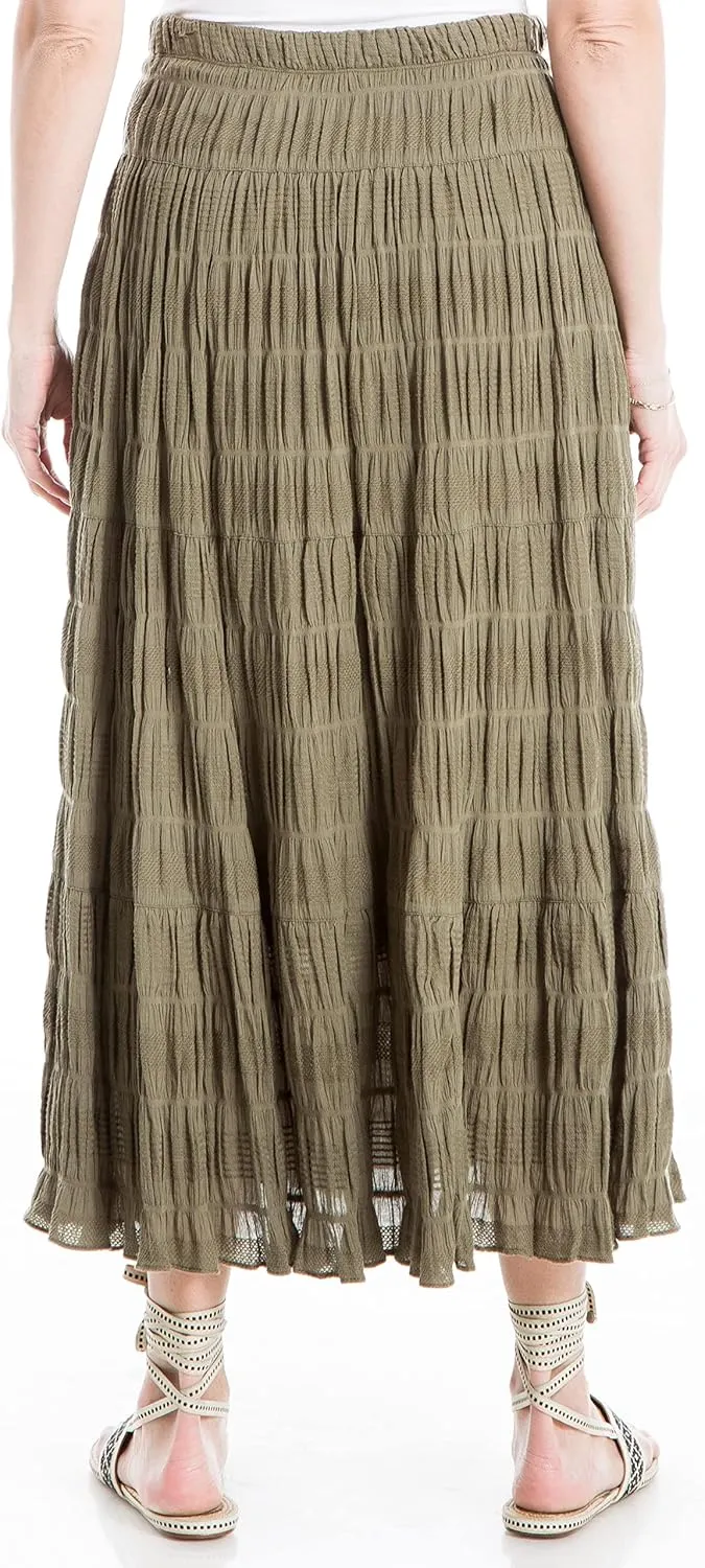 Max Studio Women's Textured Cotton Maxi Skirt