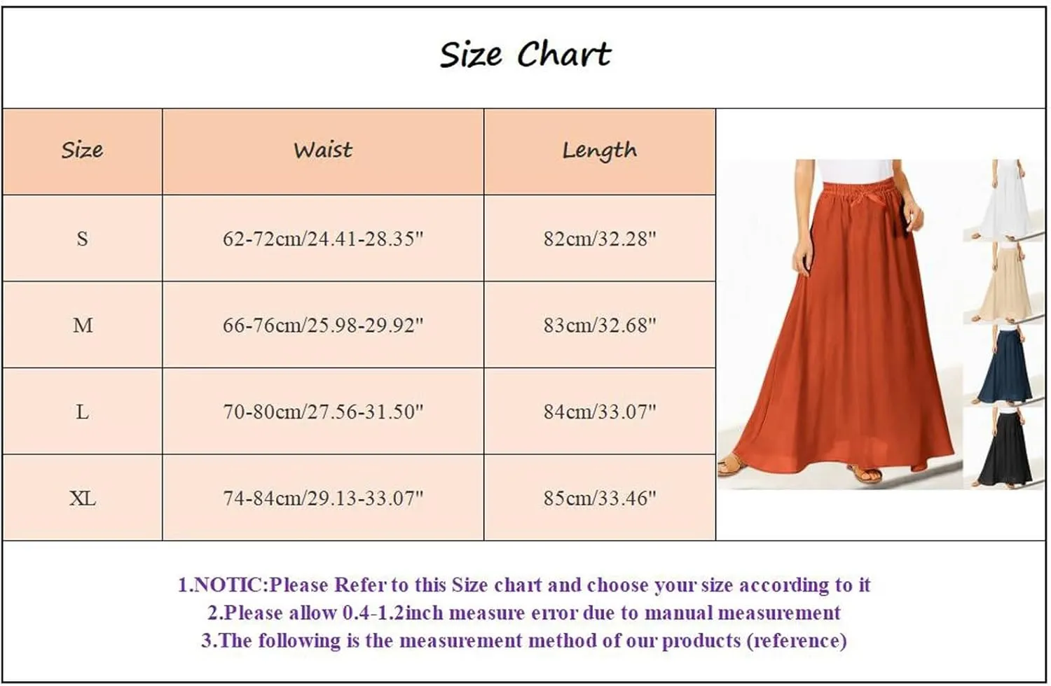 Maxi Skirts for Women Plus Size Women's Long Skirts Flowy Summer Skirt Elastic Maternity Dress for