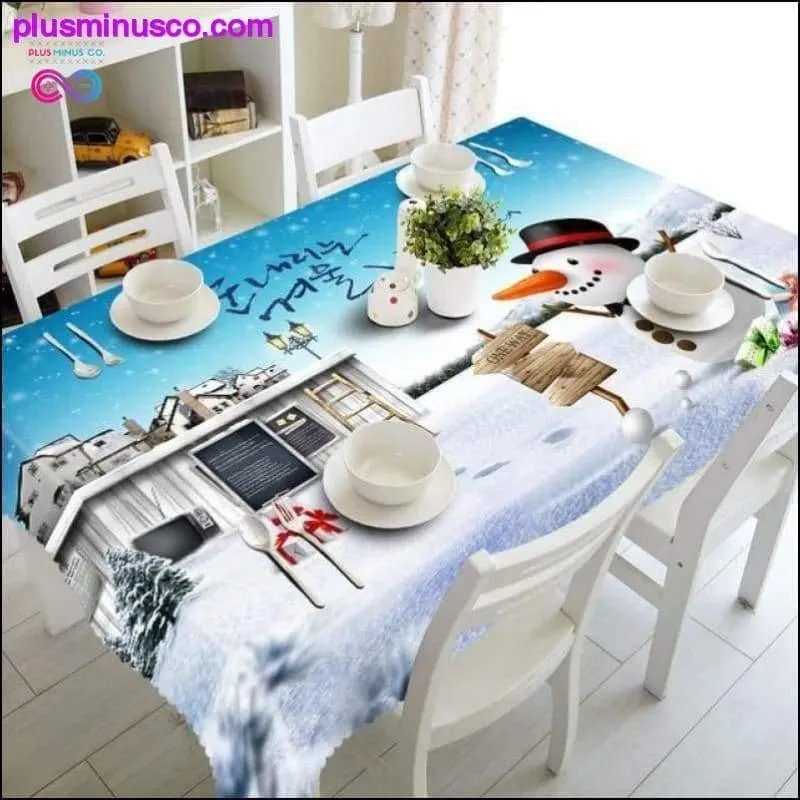 Meijuner New Year Christmas Tablecloth Kitchen Dining Table