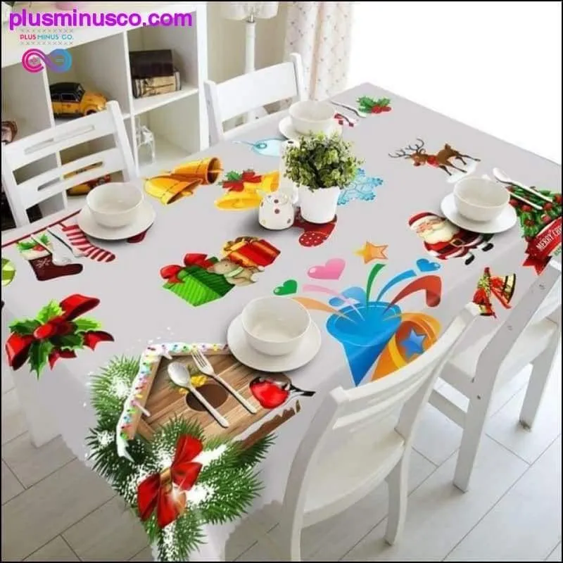 Meijuner New Year Christmas Tablecloth Kitchen Dining Table