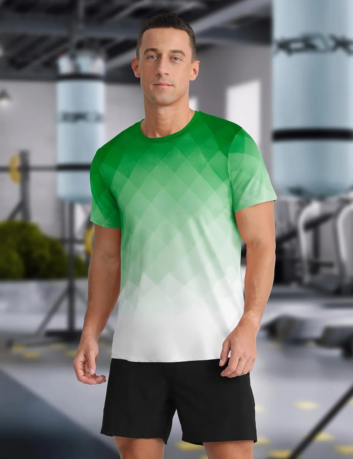 Men's Athletic T-Shirt Performance Gym Shirt Quick Dry Moisture Wicking Running Workout Short Sleeve Tops