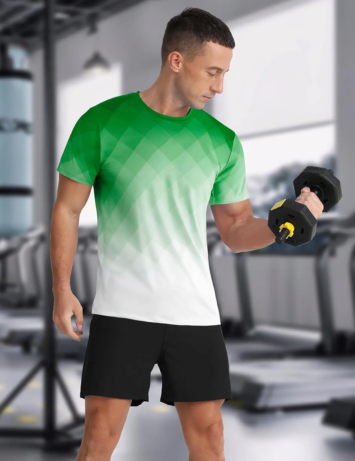 Men's Athletic T-Shirt Performance Gym Shirt Quick Dry Moisture Wicking Running Workout Short Sleeve Tops