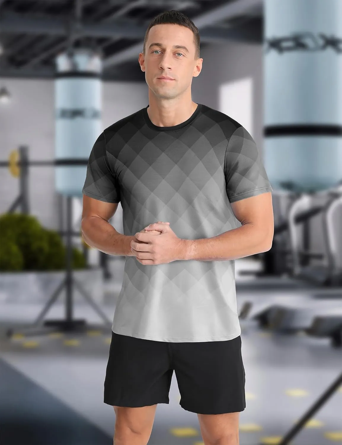 Men's Athletic T-Shirt Performance Gym Shirt Quick Dry Moisture Wicking Running Workout Short Sleeve Tops