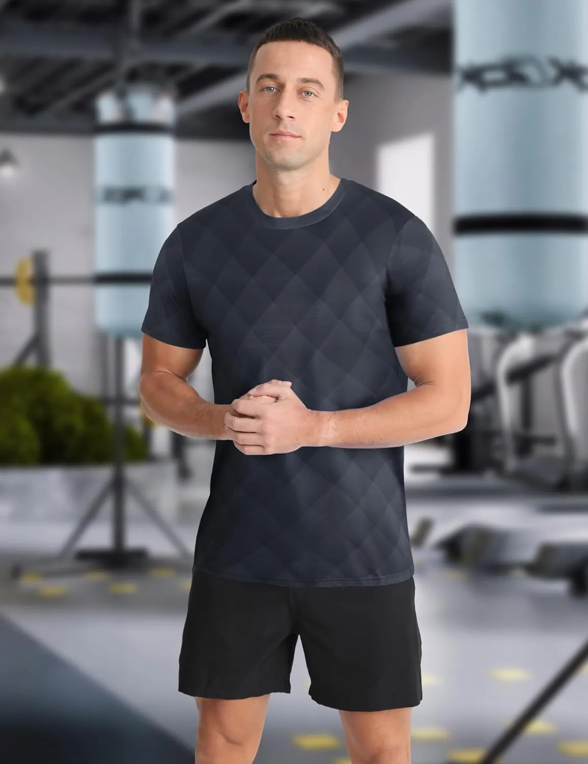 Men's Athletic T-Shirt Performance Gym Shirt Quick Dry Moisture Wicking Running Workout Short Sleeve Tops