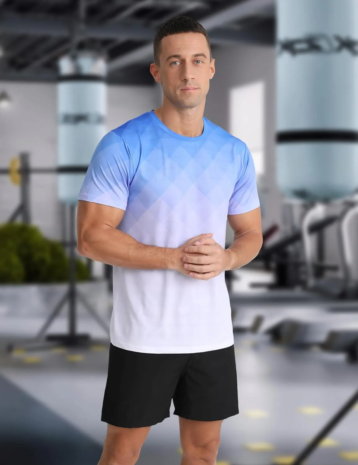 Men's Athletic T-Shirt Performance Gym Shirt Quick Dry Moisture Wicking Running Workout Short Sleeve Tops