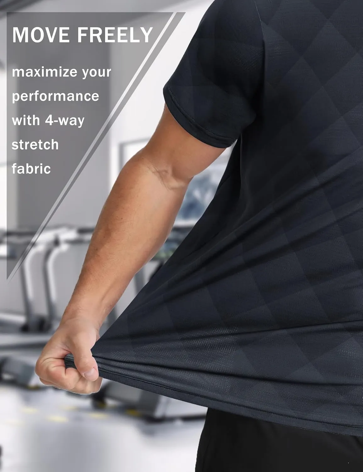 Men's Athletic T-Shirt Performance Gym Shirt Quick Dry Moisture Wicking Running Workout Short Sleeve Tops