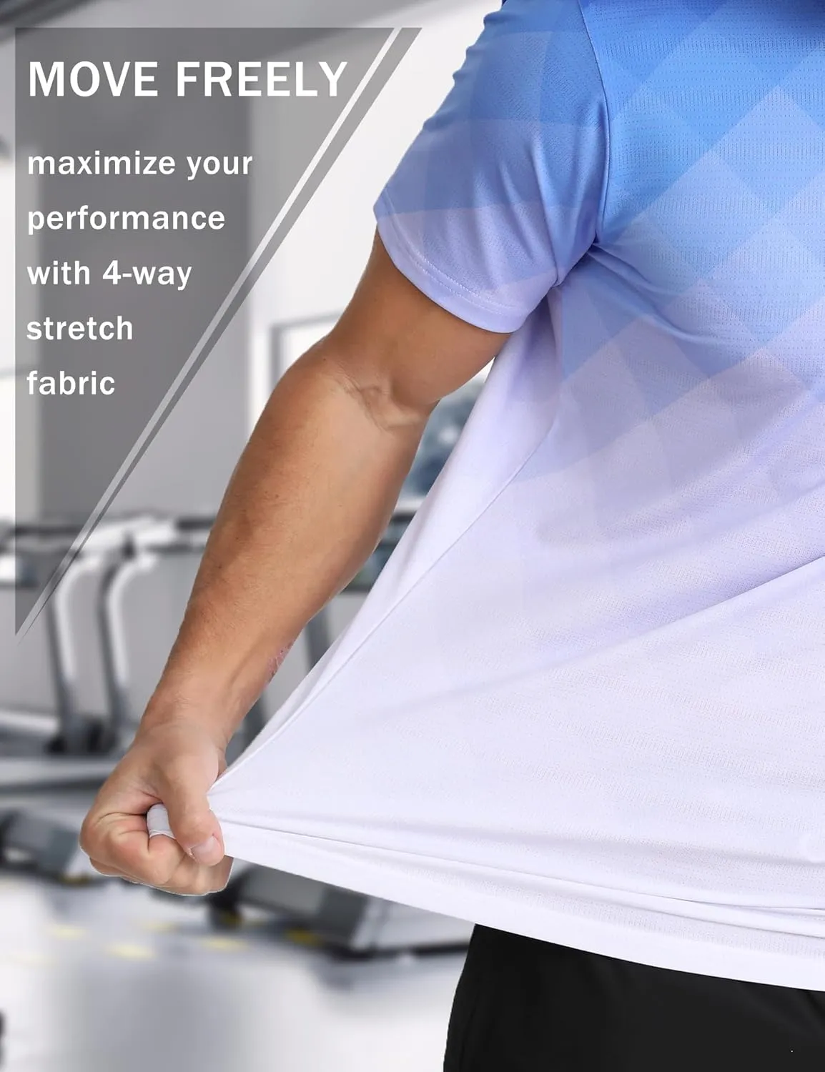 Men's Athletic T-Shirt Performance Gym Shirt Quick Dry Moisture Wicking Running Workout Short Sleeve Tops