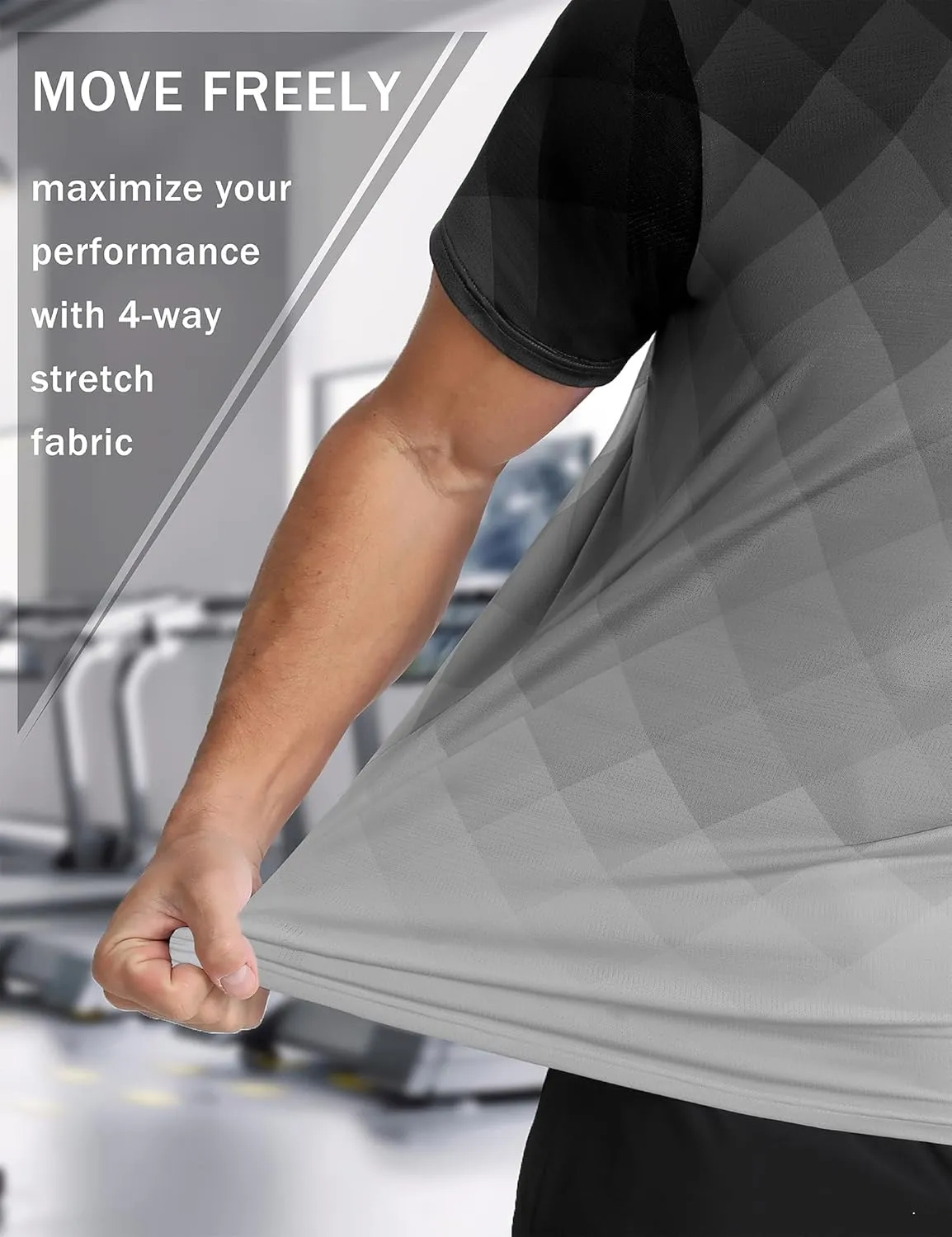 Men's Athletic T-Shirt Performance Gym Shirt Quick Dry Moisture Wicking Running Workout Short Sleeve Tops
