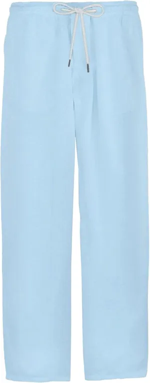 Men's Cotton Linen Drawstring Outdoor Pants Elastic Waist Solid Summer Trousers Baggy Basic Casual Sweatpants