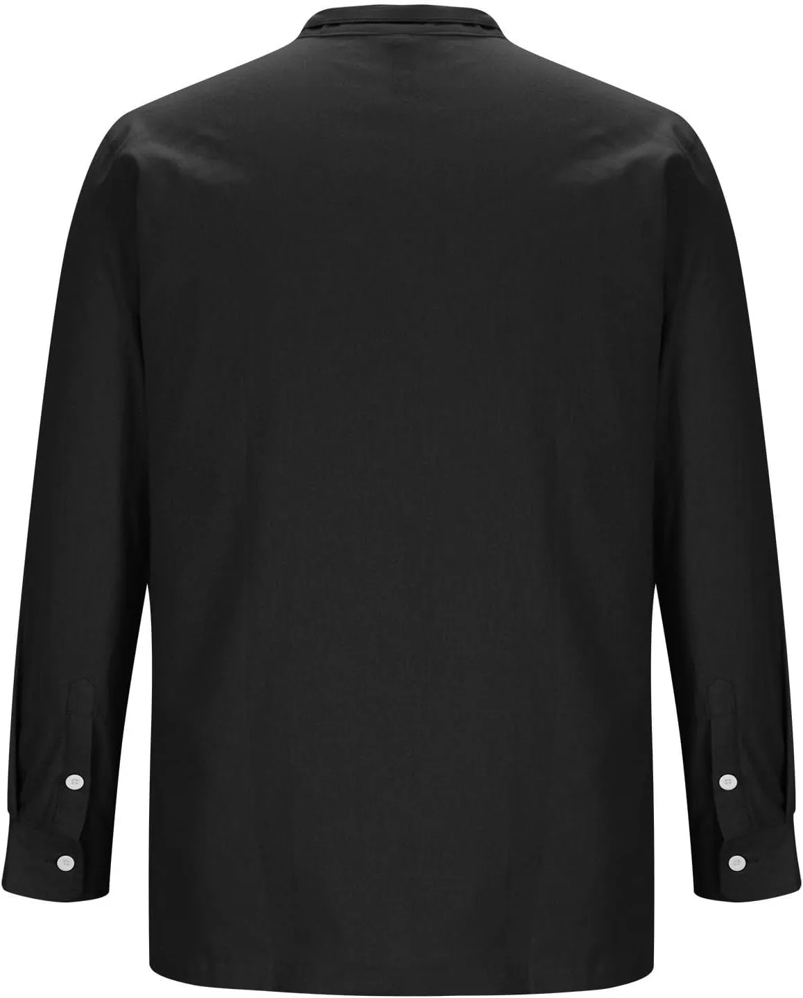 Mens Double-Breasted Shirts Linen Casual Fashion Button Down Shirts Long Sleeve Soft Stretch Collar Fall Tops