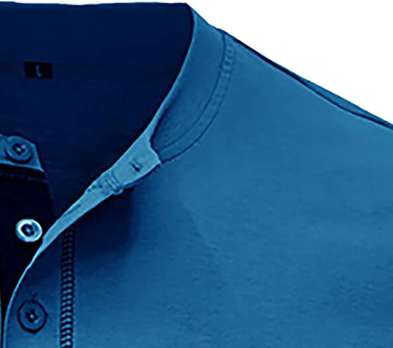 Mens Henley Tops Short Sleeve Basic Stand Collar Button-Down T-Shirt with Pockets Solid Color Shirts