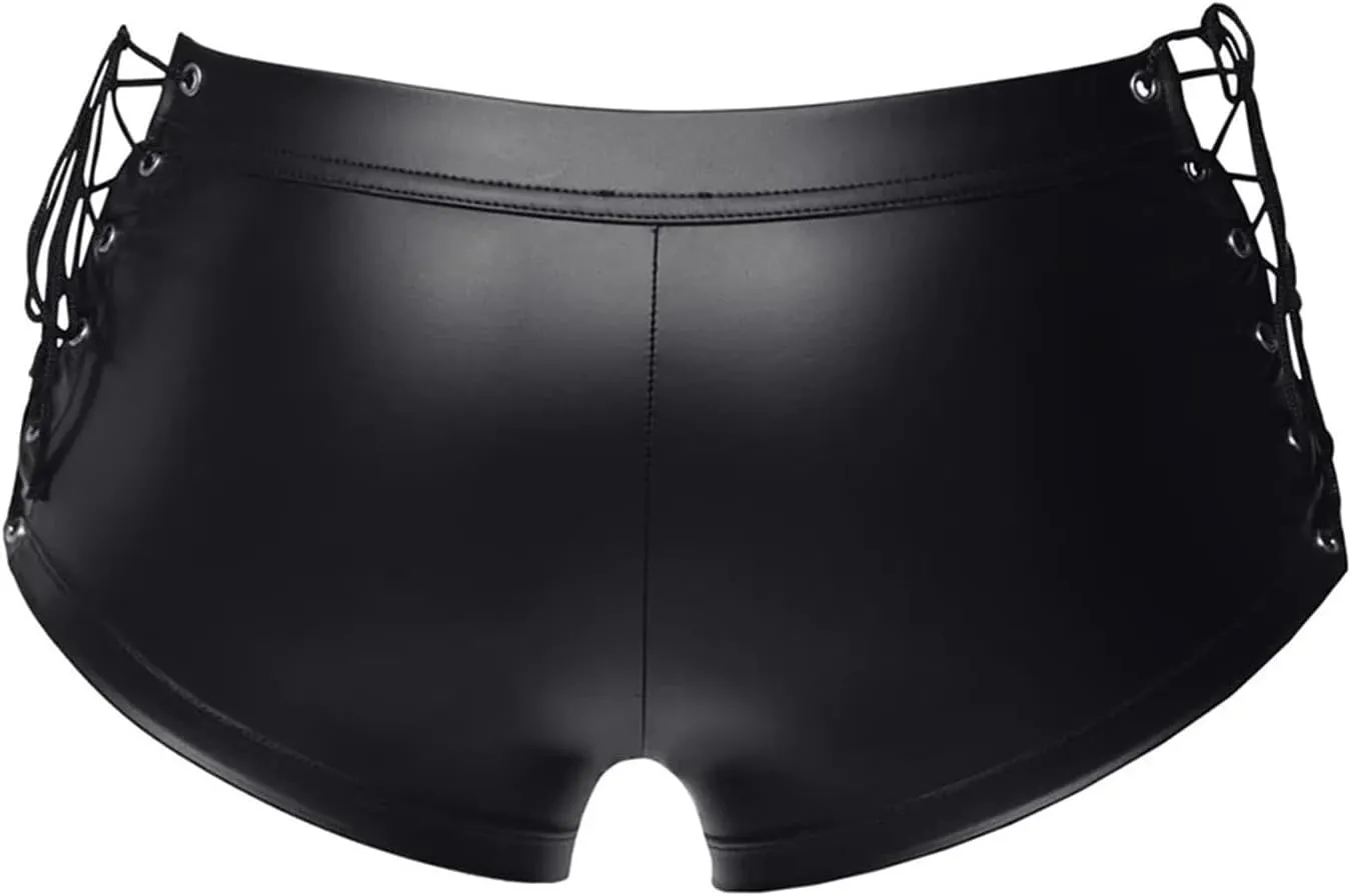 Mens Leather Underwear With Straps Performance Clothes Mens Faux Leather Underwear