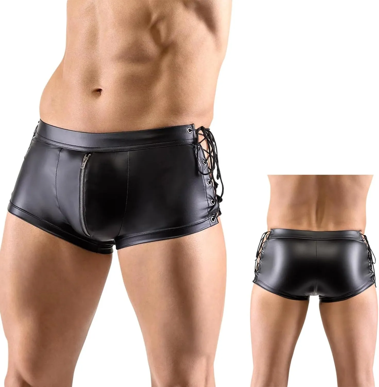 Mens Leather Underwear With Straps Performance Clothes Mens Faux Leather Underwear